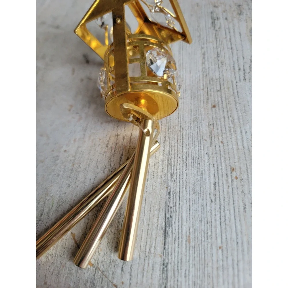 Unique vintage golden well metal mini wind chime ornament Xmas home decor